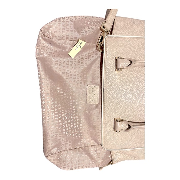 Kate Spade Blush Pink Pebbled Leather Tote Bag w Crossbody Strap - Picture 4 of 10
